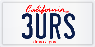 CA license plate 3URS