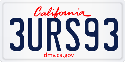 CA license plate 3URS93