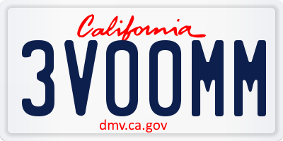 CA license plate 3V00MM