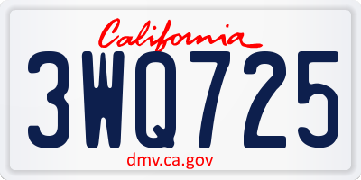 CA license plate 3WQ725