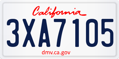 CA license plate 3XA7105