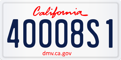 CA license plate 40008S1