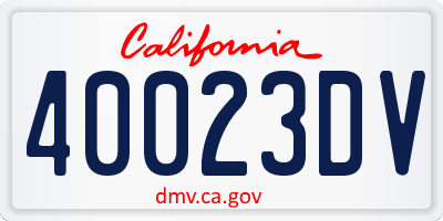 CA license plate 40023DV