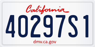 CA license plate 40297S1