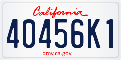 CA license plate 40456K1