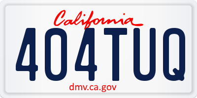 CA license plate 404TUQ