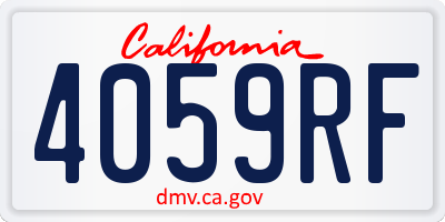 CA license plate 4059RF