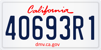 CA license plate 40693R1