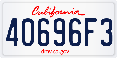 CA license plate 40696F3