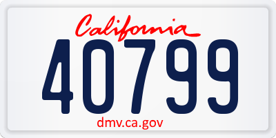 CA license plate 40799