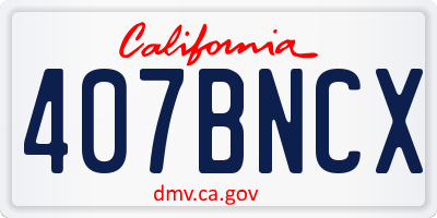 CA license plate 407BNCX