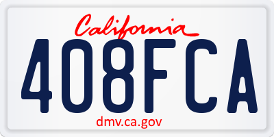 CA license plate 408FCA