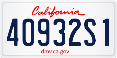 CA license plate 40932S1