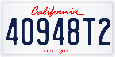 CA license plate 40948T2