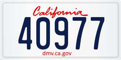 CA license plate 40977