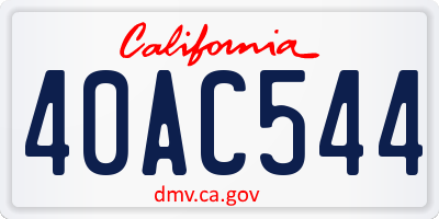 CA license plate 40AC544