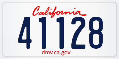 CA license plate 41128