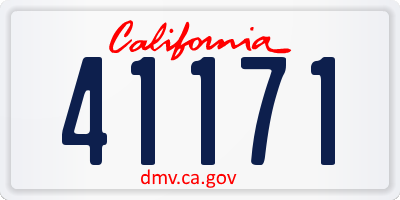 CA license plate 41171