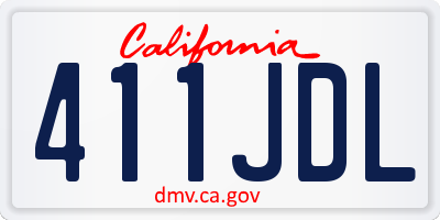 CA license plate 411JDL