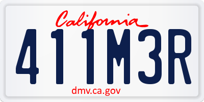 CA license plate 411M3R