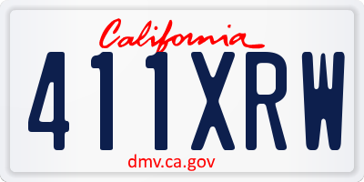 CA license plate 411XRW