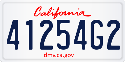 CA license plate 41254G2