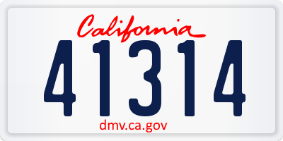 CA license plate 41314