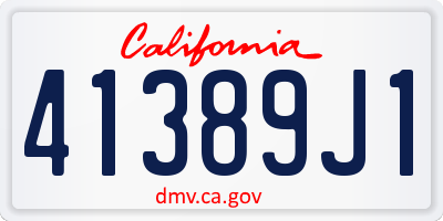 CA license plate 41389J1