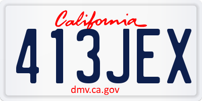 CA license plate 413JEX