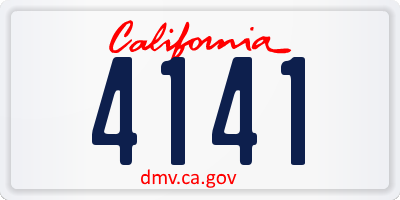 CA license plate 4141