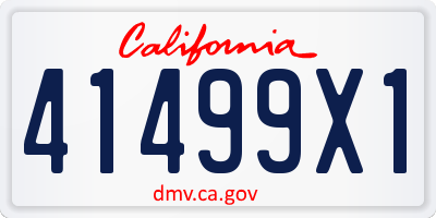 CA license plate 41499X1