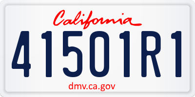 CA license plate 41501R1