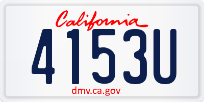 CA license plate 4153U