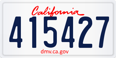 CA license plate 415427