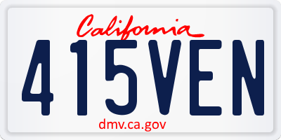 CA license plate 415VEN