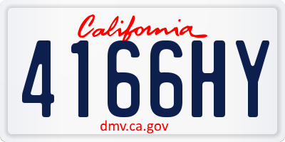 CA license plate 4166HY