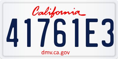 CA license plate 41761E3