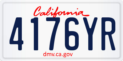 CA license plate 4176YR