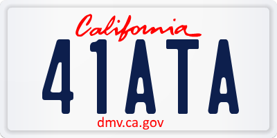 CA license plate 41ATA