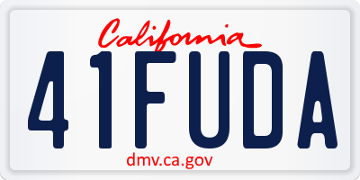 CA license plate 41FUDA