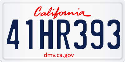 CA license plate 41HR393