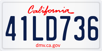 CA license plate 41LD736