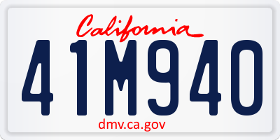 CA license plate 41M940