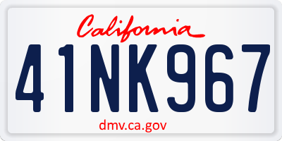 CA license plate 41NK967