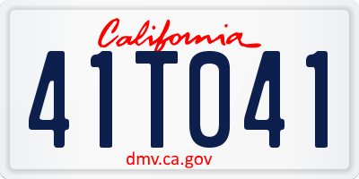 CA license plate 41T041