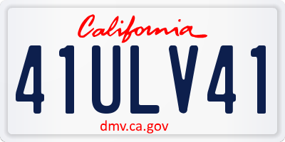 CA license plate 41ULV41