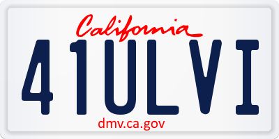 CA license plate 41ULVI