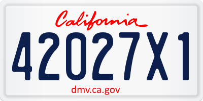 CA license plate 42027X1