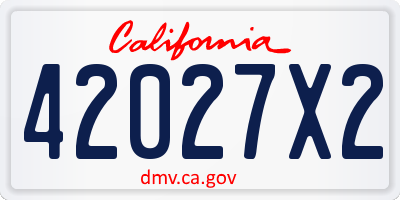 CA license plate 42027X2