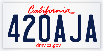 CA license plate 420AJA